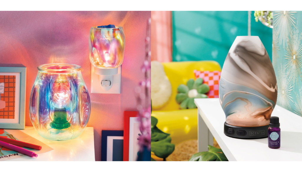 Bulbed Iridescent Warmer and Mini Warmer and Explore Diffuser