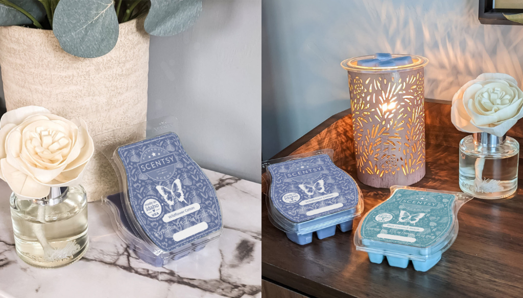 Scentsy's Mother's Day Collection for 2023. Provides images of Fragrance Flowers, Bars, and a Wax Warmer